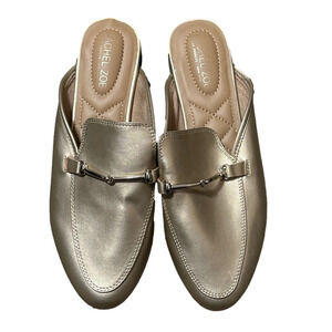 Rachel Zoe Metallic Gold Mules Loafer Style